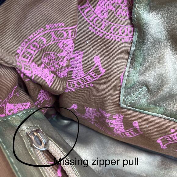 VTG Y2K Juicy Couture Purse Black Leather Studded Satchel Bikercore Grunge Goth - Picture 15 of 16